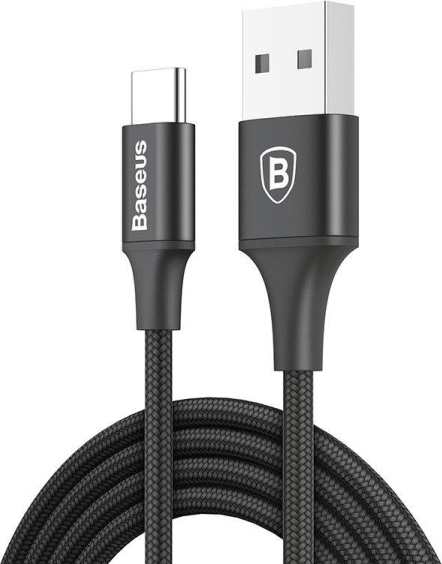 Baseus Rapid USB 2.0 Cable USB-C male - USB-A male Μαύρο 2m (CATSU-C01) - Photo 1