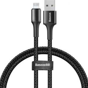 Baseus Halo Braided / LED USB to Lightning Cable Μαύρο 0.5m (CALGH-A01) - Photo 1